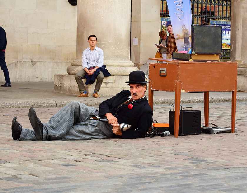 Charlie Chaplin performer in Covent Garden in London