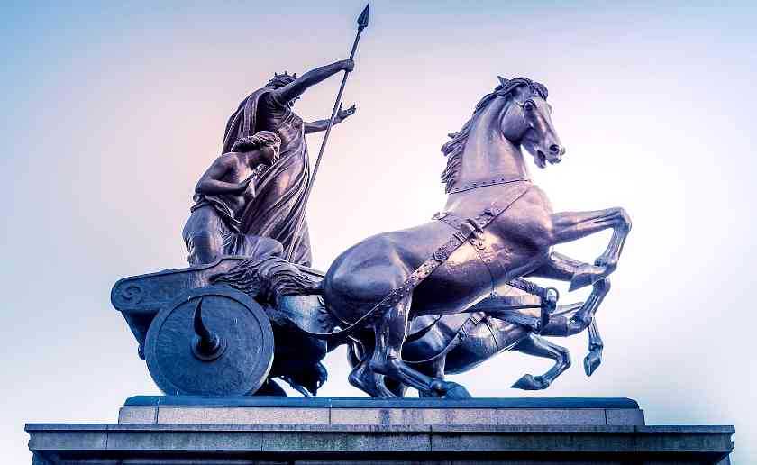 Boadicea and her daughters statue, Westminster in London