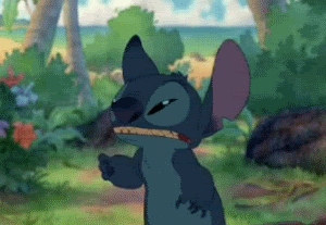 "The lack of public transport makes you irritable" - gif of Stitch frustrated ripping down his eyes