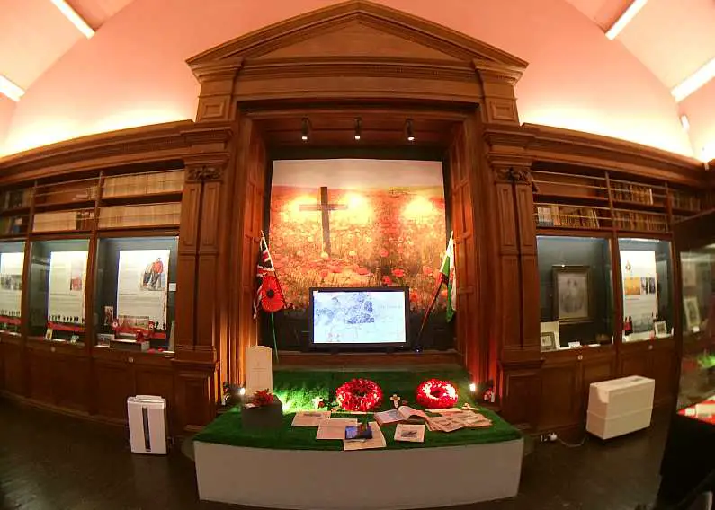 Poppy display in the Swansea Museum's Great War Exhibition