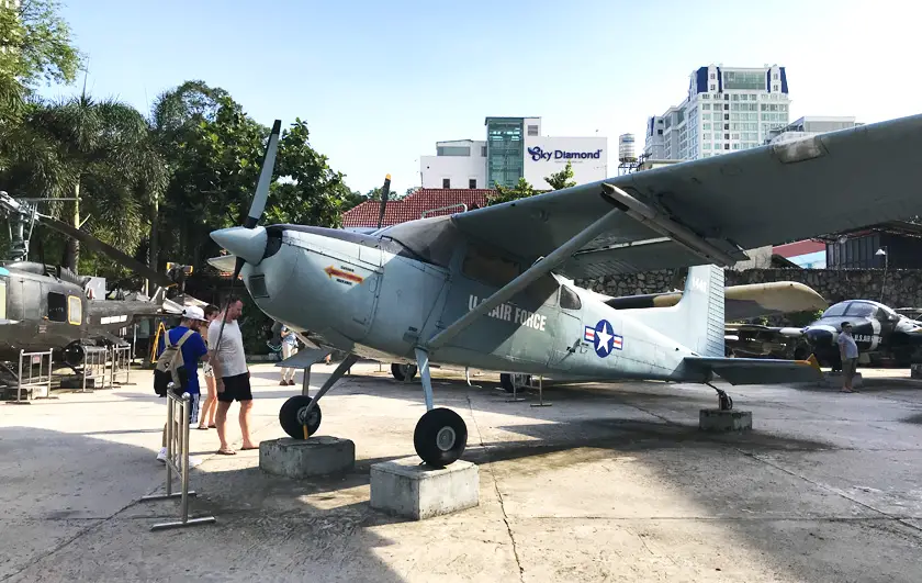 U.S Air Force Vietnam War plane at the War Remnants Museum in Ho Chi Minh City in Vietnam