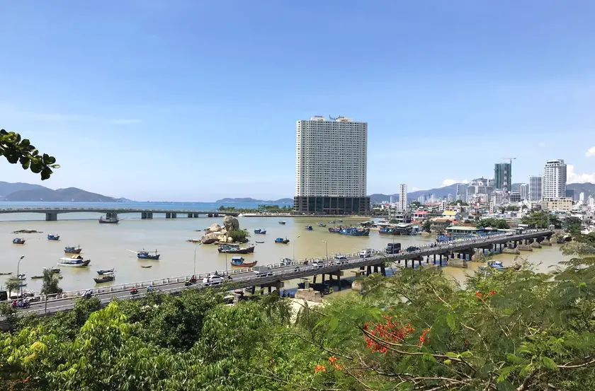Nha Trang skyline in Vietnam from Ponagar Towers point of view