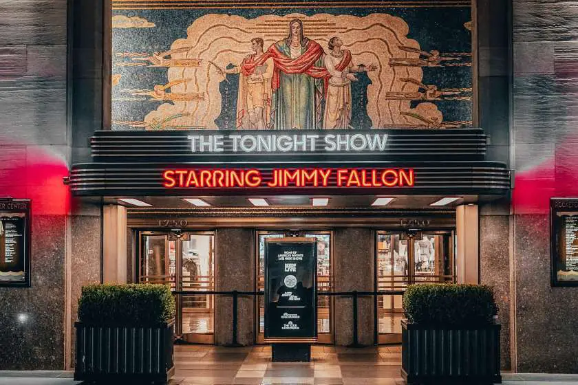 The Tonight Show starring Jimmy Fallon sign in New York