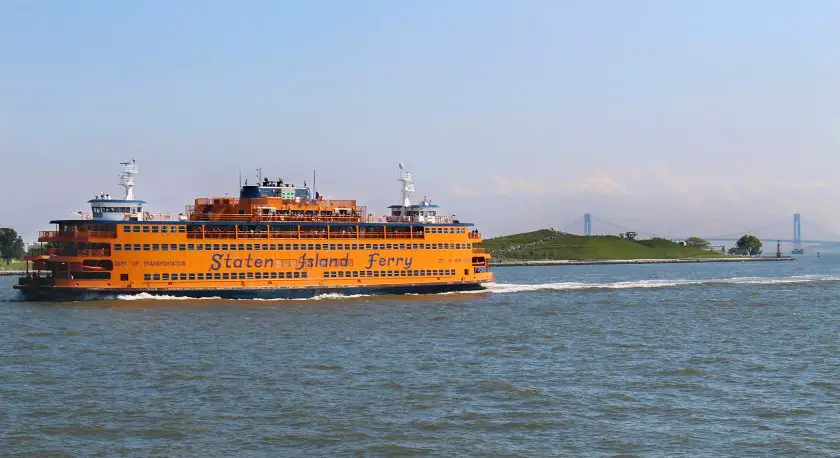 Staten Island ferry on the Hudson river in New York 