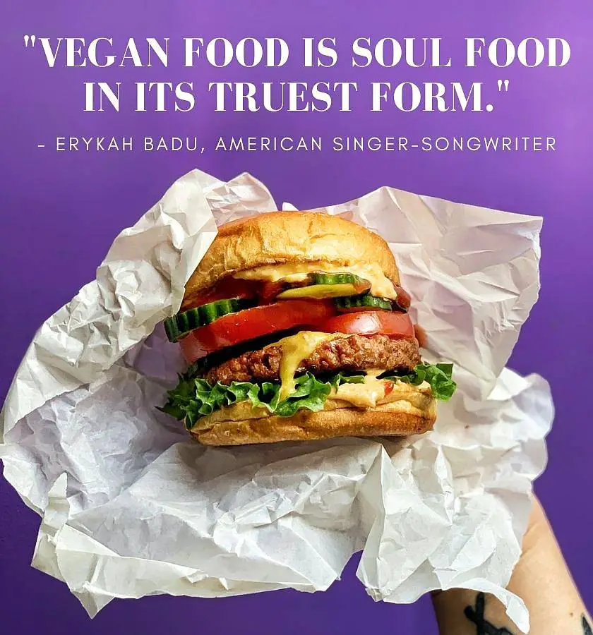 Vegan burger in a wrapper with a purple background