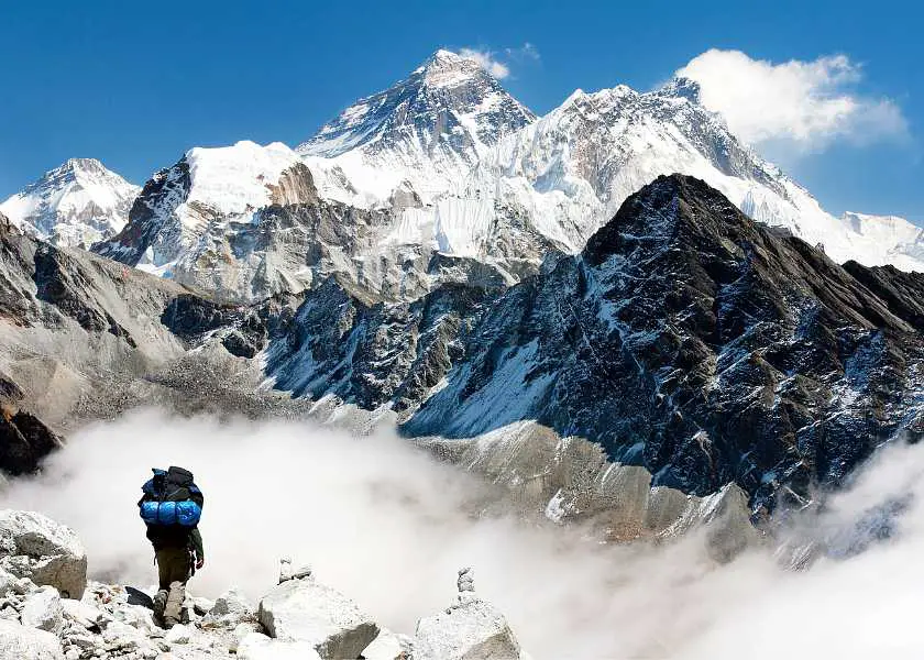 Hiker on Everest