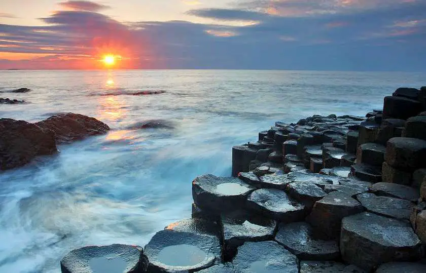 Sunset over the Giant's Causeway
