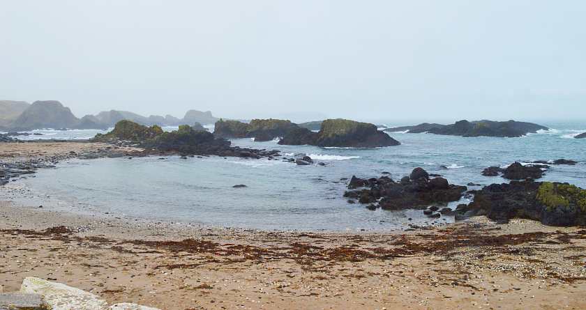 Rocky beach at Ballintoy Harbour where Theon Greyjoy was baptised on Game of Thrones