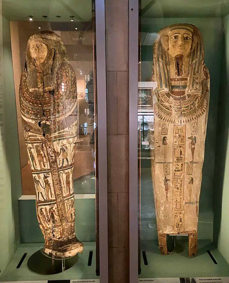 Two Egyptian sarcophagus at Brighton Museum and Art Gallery