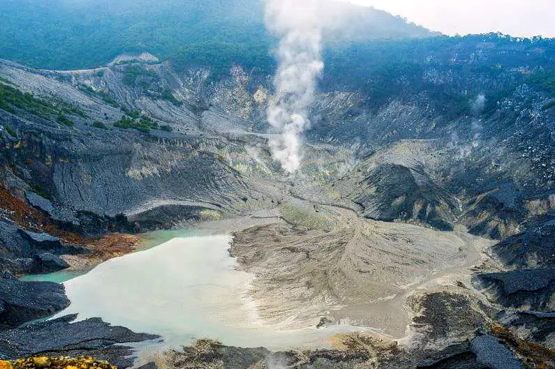 Dormant volcano crater