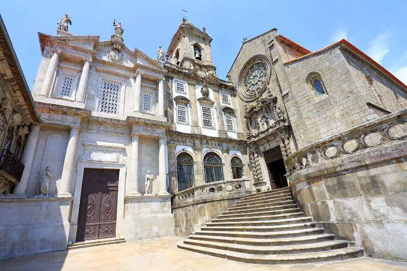Outside facade of the medieval Church of São Francisco in Porto