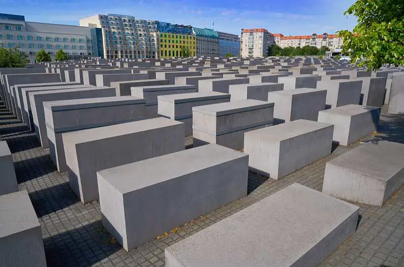 The Monument to the Murdered Jews of Europe which is rows and rows of different sized concrete blocks