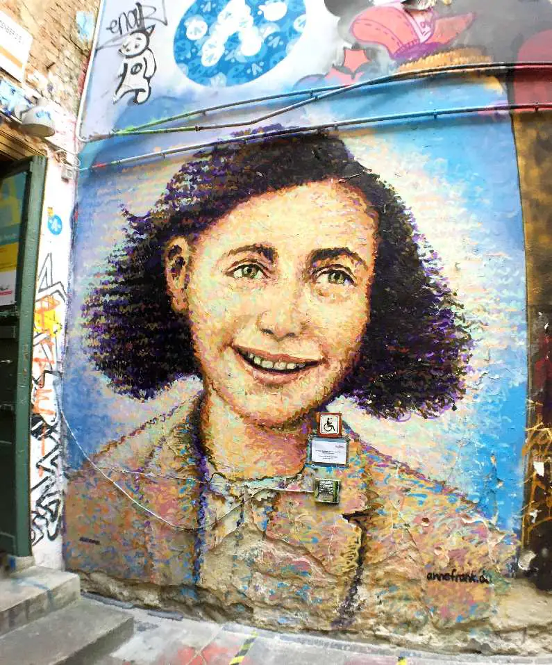 Mural of Anne Frank in the Jewish Quarter of Berlin