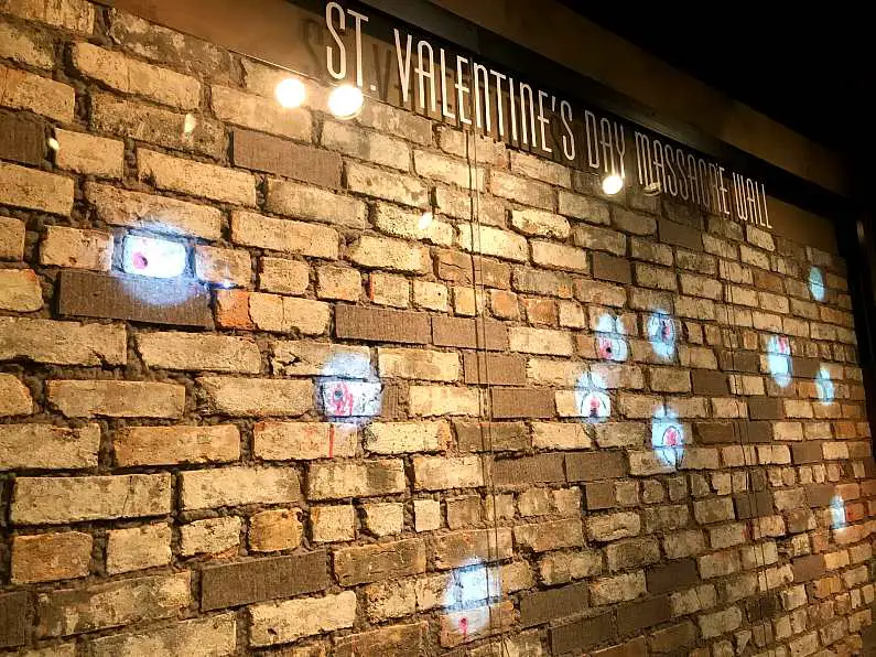 St Valentine's Day massacre wall with bullet holes in it at the Mob Museum