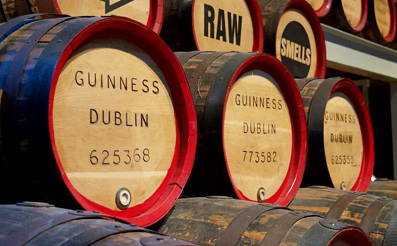 Guinness Storehouse barrels in a row