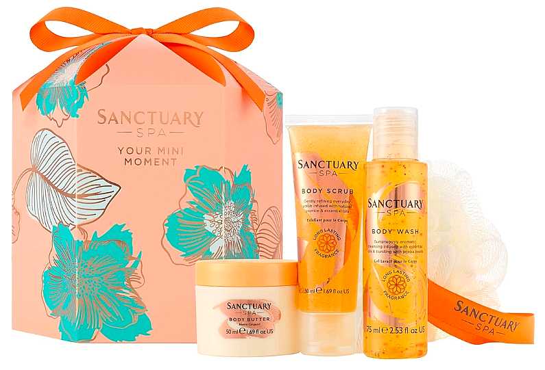 Sanctuary Spa gift set with mini toiletry bottles